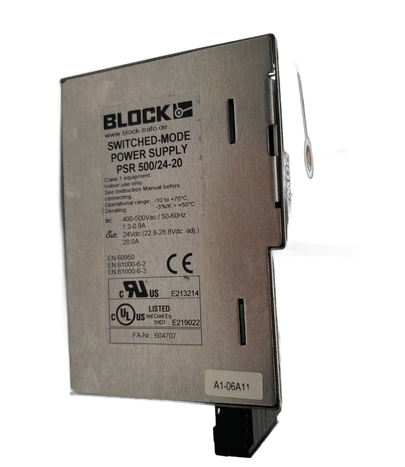 BLOCK PSR 500/24-20 Schaltnetzteil 24 VDC / 20 A – generalüberholt - Bild 2