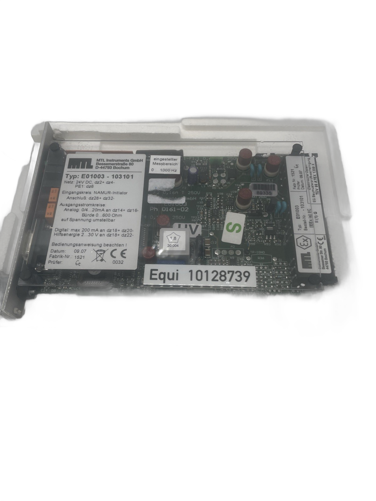 MTL E01003-103101 – Eurocard Frequenz‑zu‑Analog‑Wandler für NAMUR‑Detektoren - Bild 2