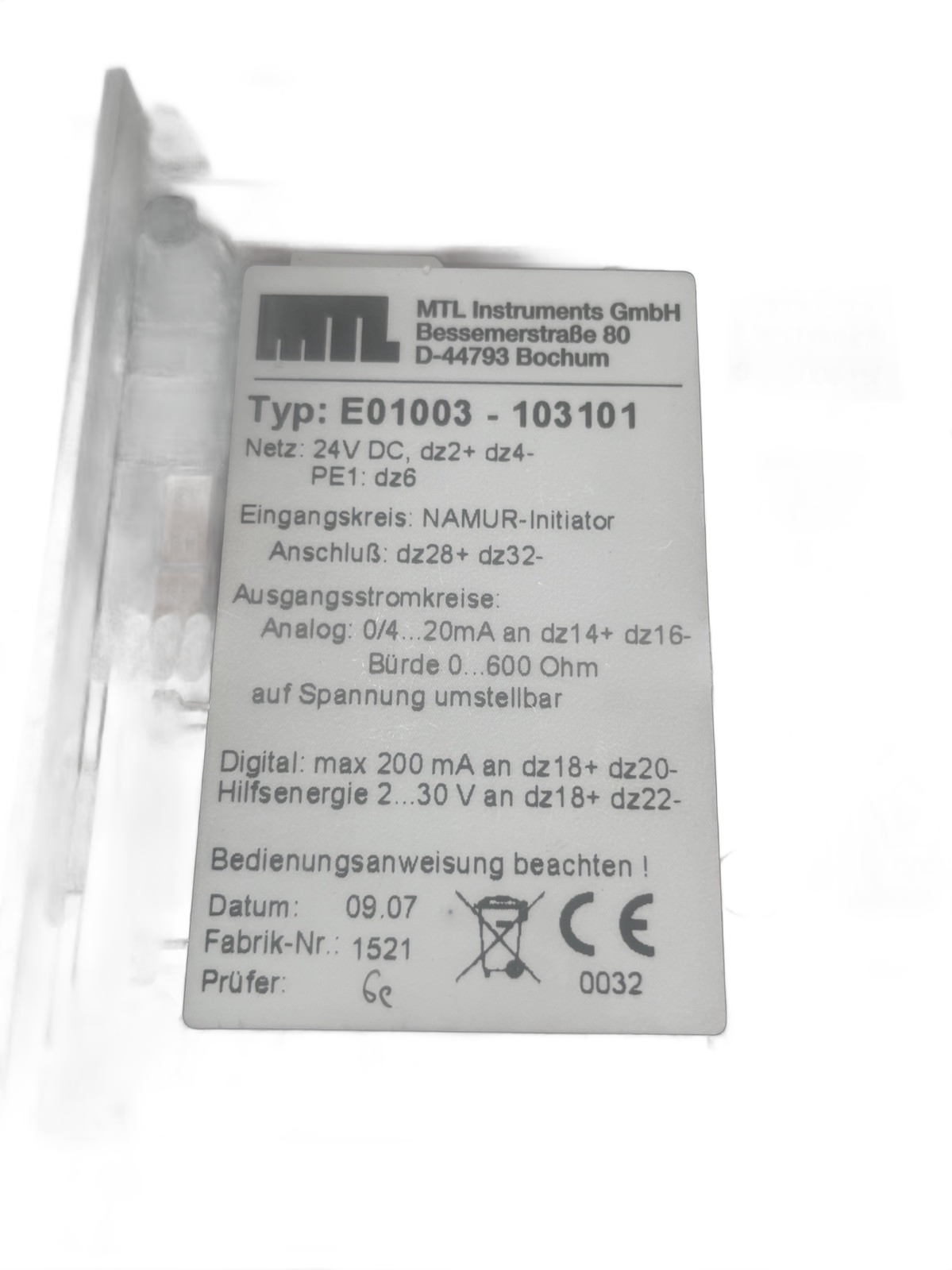 MTL E01003-103101 – Eurocard Frequenz‑zu‑Analog‑Wandler für NAMUR‑Detektoren - Bild 3